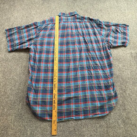 Ralph‎ Lauren Shirt Mens XL Blue Plaid Blake Button Short Sleeve Preppy - Picture 7 of 10